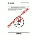 thumbnail image 1 of Brother S-6200A Sewing Machine Owners Instruction Manual, 1 of 1