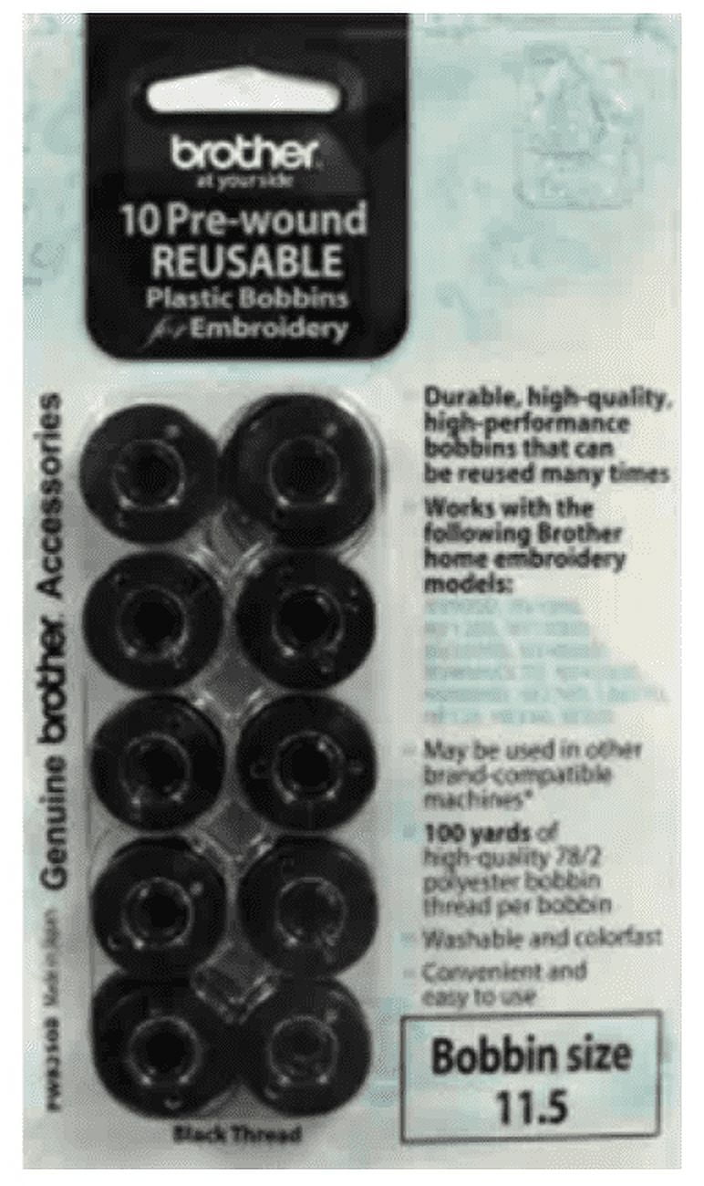 Brother SA156 Prewound Black Embroidery Bobbin Thread PWB250B