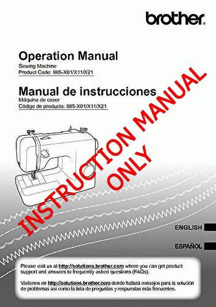 Brother SB170 Sewing Machine Owners Instruction Manual
