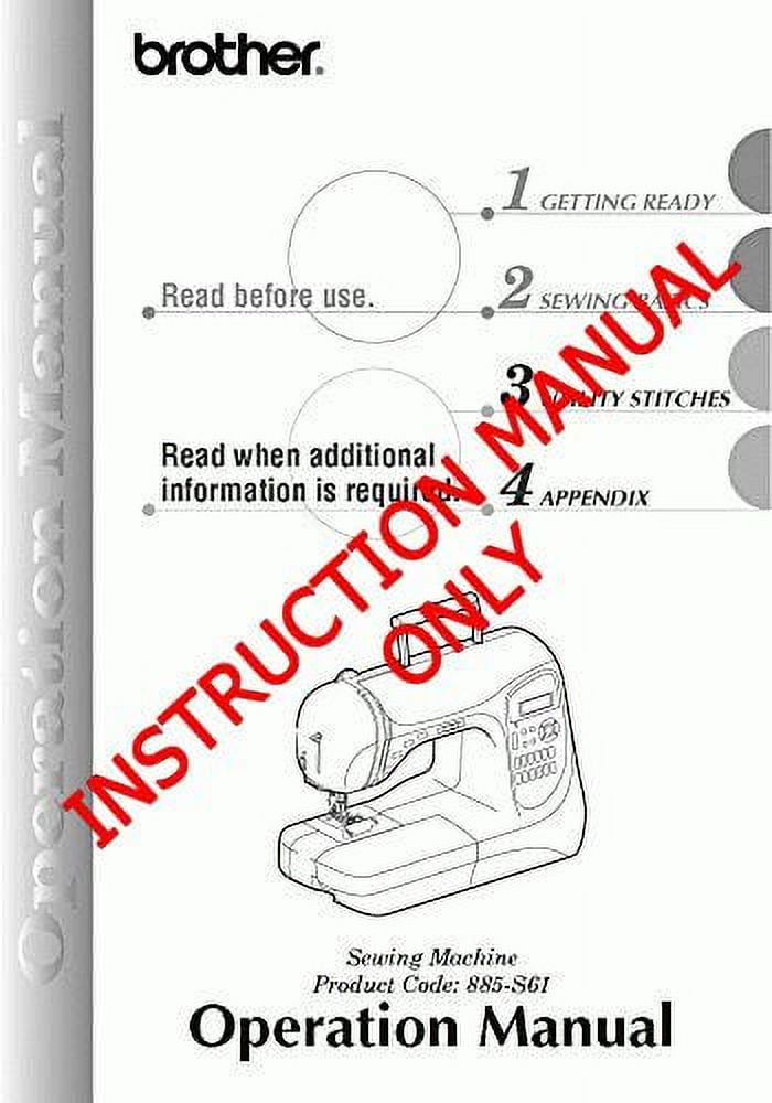 Brother SB3129 Sewing Machine Owners Instruction Manual