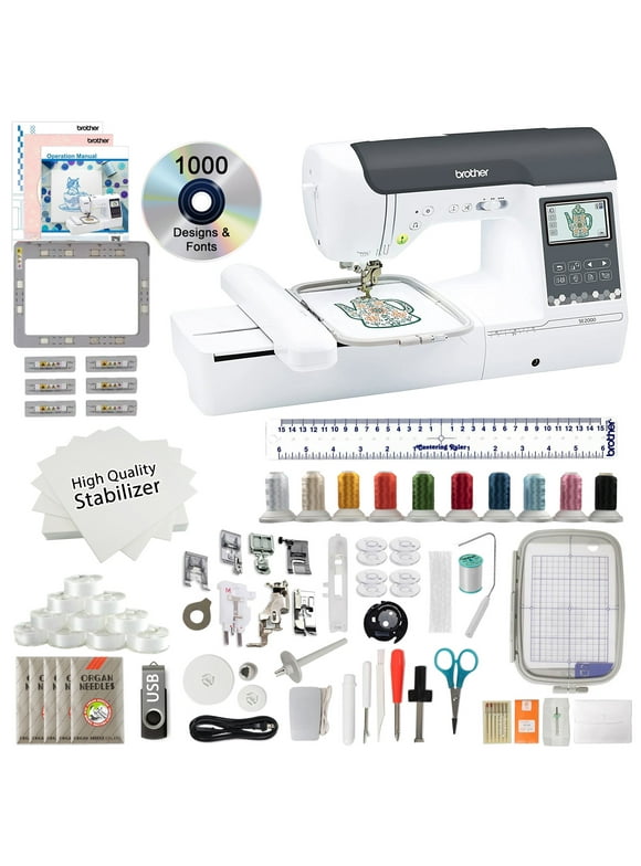 Brother SE2000 5" x 7" Computerized Sewing and Embroidery Machine with Bonus Brother Magnetic 4” x 7” Frame SAMF180N