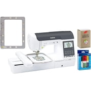 Brother SE2000 Computerized Sewing and Embroidery Machine with WLAN and 4x7 Magnetic Embroidery Hoop Frame, Premium Embroidery Thread 6 Spools, 75/11 Size Needles 100 Count