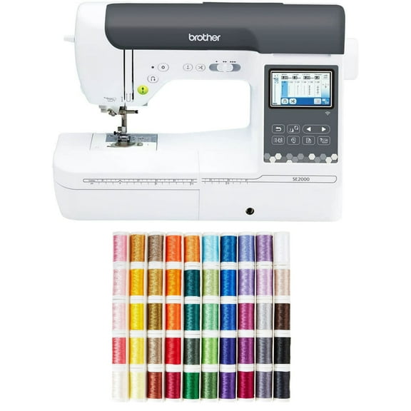 Brother SE2000 Computerized Sewing and Embroidery Machine, SA650 Designio 50-Color Thread Set