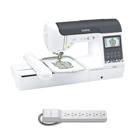 Brother SE2000 Computerized Sewing and Embroidery Machine w/ 6-Outlet Surge Protector