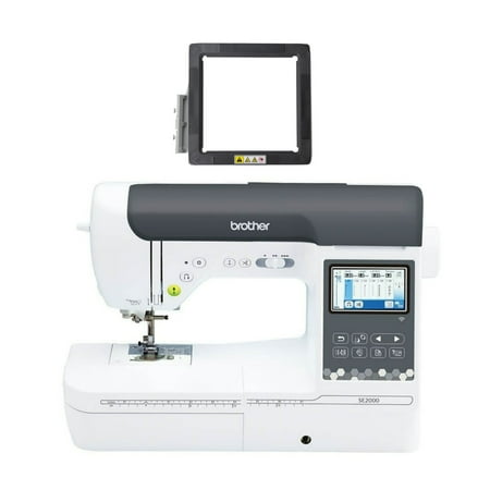Brother SE2000 Computerized Sewing and Embroidery Machine with Built-In Designs LCD Display and Magnetic Hoop (2 Items)