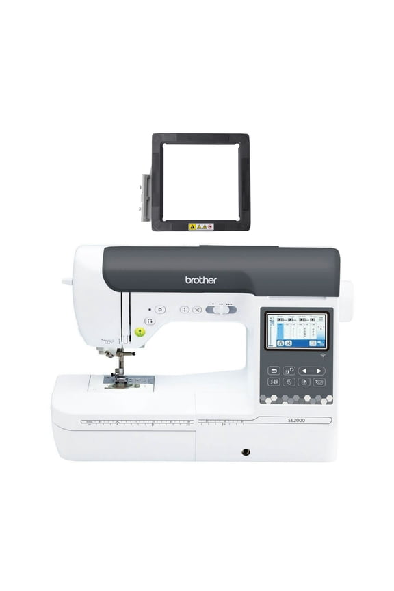 SE2000 Computerized Sewing and Embroidery Machine with Built-In Designs LCD Display and Magnetic Hoop (2 Items)
