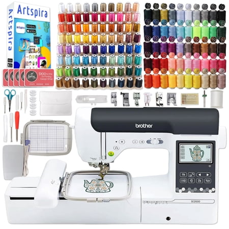 Brother SE2000 Embroidery & Sewing Machine w/ 130 Thread Spools & Accessories