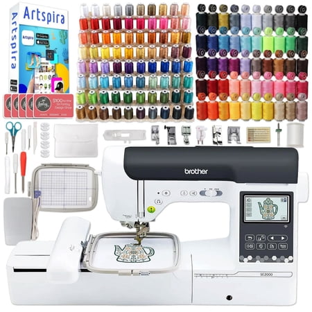 Brother SE2000 Embroidery & Sewing Machine w/ 130 Thread Spools & Accessories