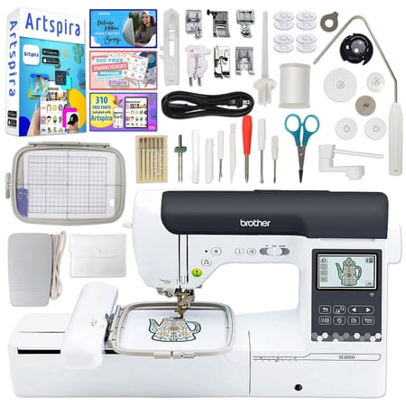 Brother SE2000 Embroidery & Sewing Machine w/ 5" x 7" Hoop & 40+ Accessories