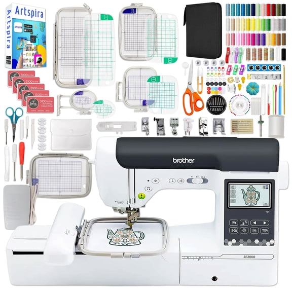 Brother SE2000 Embroidery & Sewing Machine with Deluxe Hoop Bundle