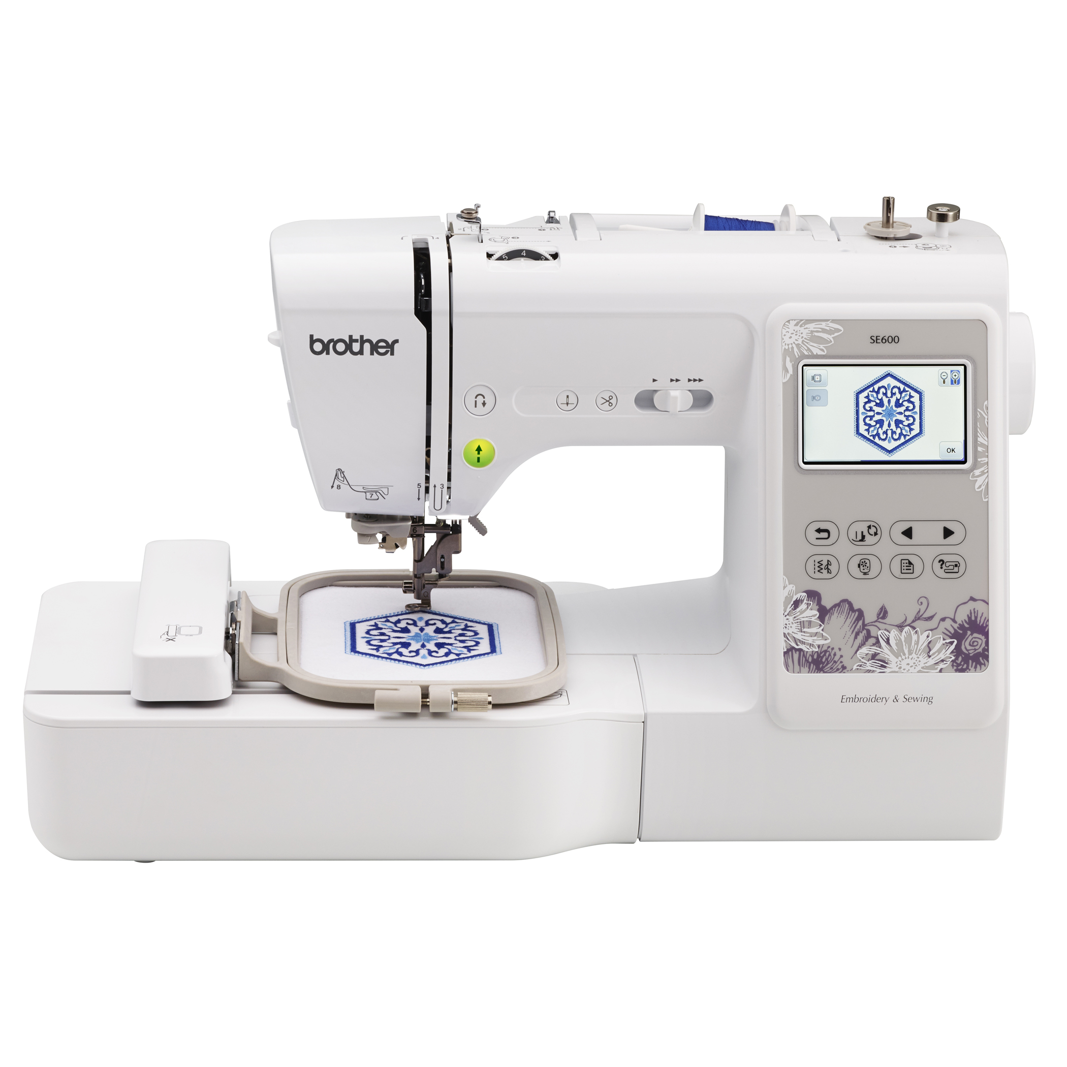 Brother SE600 Combination Computerized Sewing and Embroidery Machine with Color LCD display, 80 Embroidery Designs and 4"x4" Field
