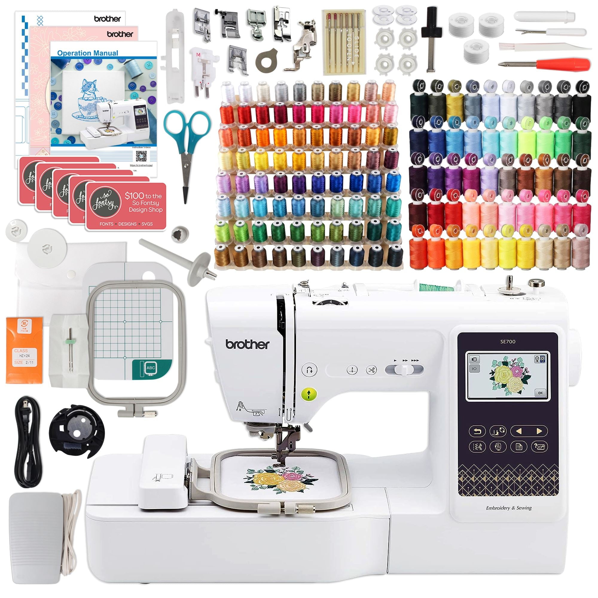 Brother SE700 Quilting, Embroidery & Sewing Machine with 130 Spools
