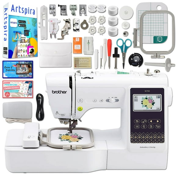 Brother SE700 Embroidery & Sewing Machine w/ 4" x 4" Hoop & Accessories