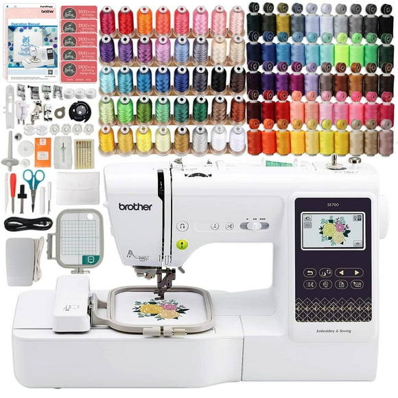 Brother SE700 Embroidery & Sewing Machine w/ 90 Spools & Accessories