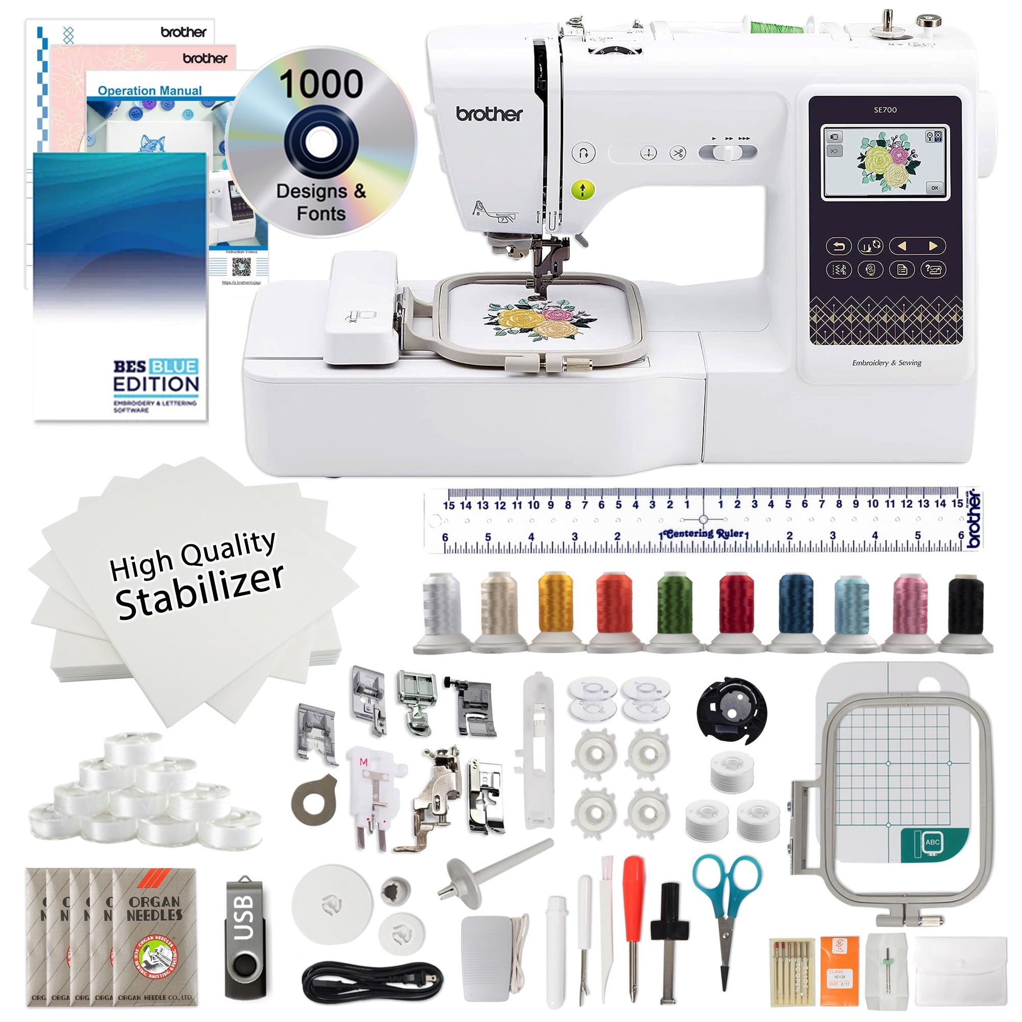 Brother Stellaire Innov-is XJ1 Sewing and Embroidery Machine 14x9.5 With  SE700 Bundle