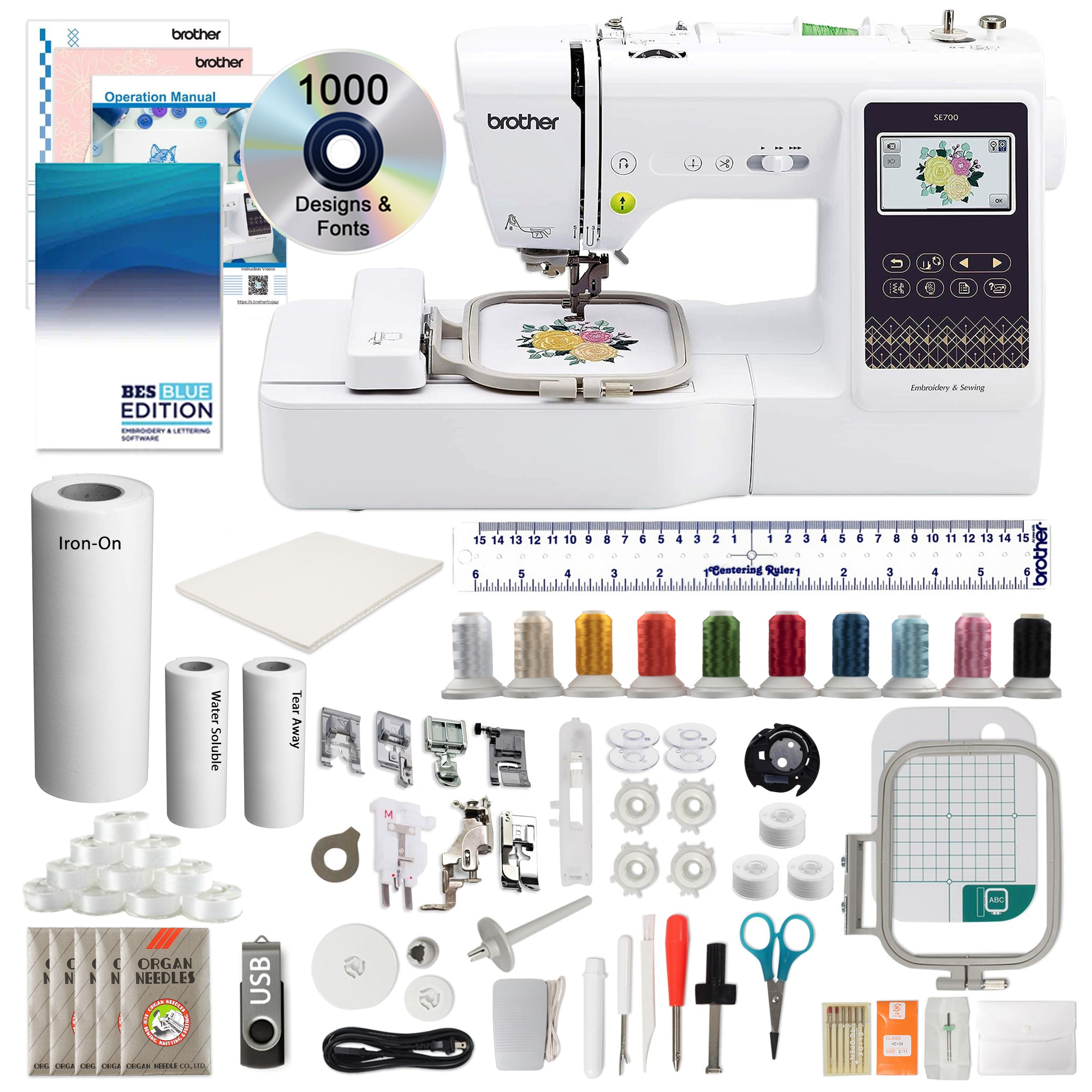 Brother PQ1500SL Quilting and Sewing Machine with Quilters Bonus Bundle