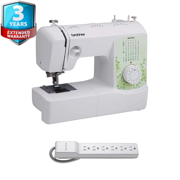 Brother SM-2700 27-Stitch Sewing Machine w/ 6-Outlet Surge Protector +3Yr Wty