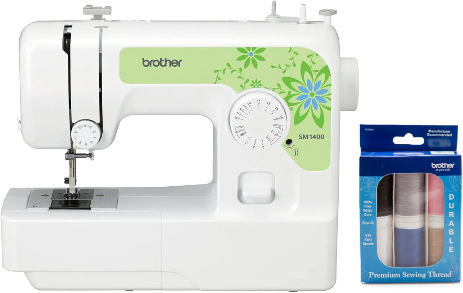 Brother SM1400 14-Stitch Sewing Machine With Premium Thread 6-Pack