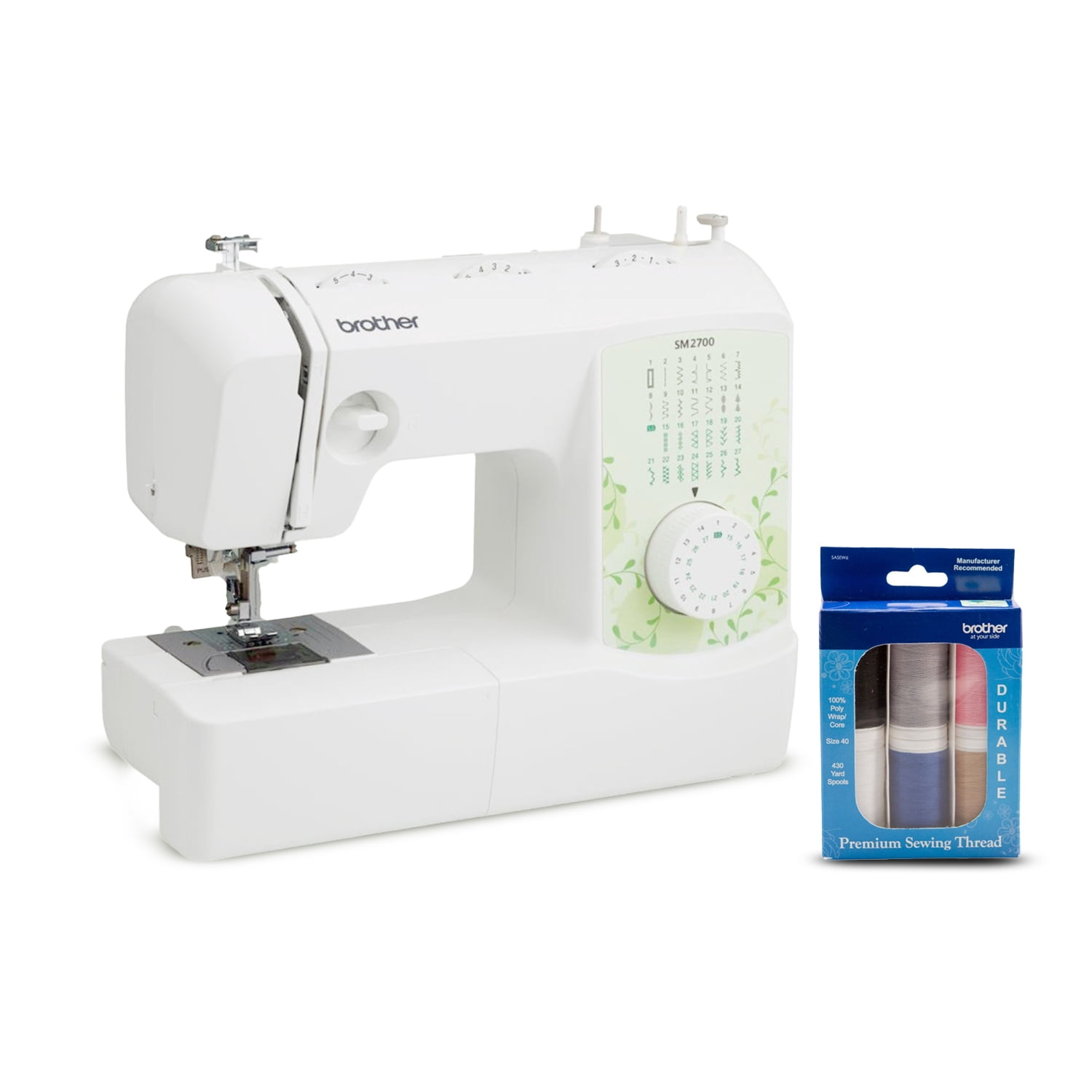 Brother SM2700 27-Stitch Sewing Machine Bundle with 6-Piece Thread (2 Items)