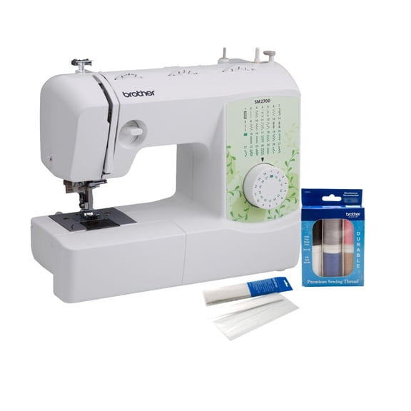 Brother SM2700 27-Stitch Sewing Machine Bundle with 6-Piece Thread and Stabilizer Roll (3 Items)