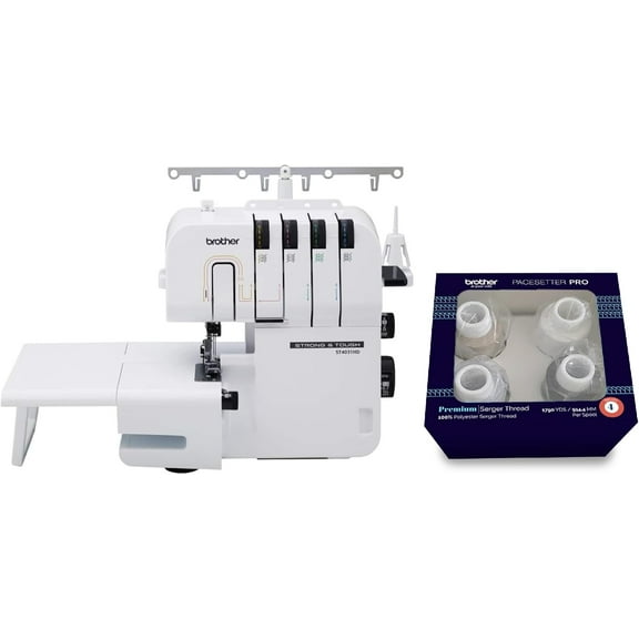 Brother ST4031HD Strong & Tough Serger Machine, 1,300 Stitches Per Minute, and ETSERGSTR Premium Serger Thread Assortment