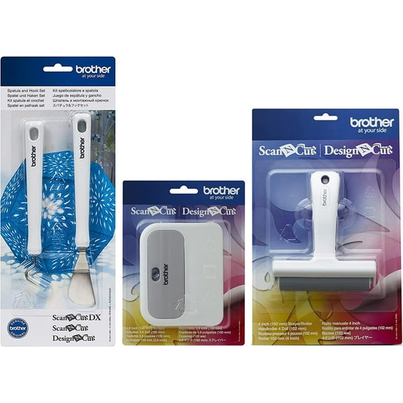 Brother ScanNCut Complete Crafting Accessories Set: Spatula and Hook Set, Scraper Tool, Brayer Roller