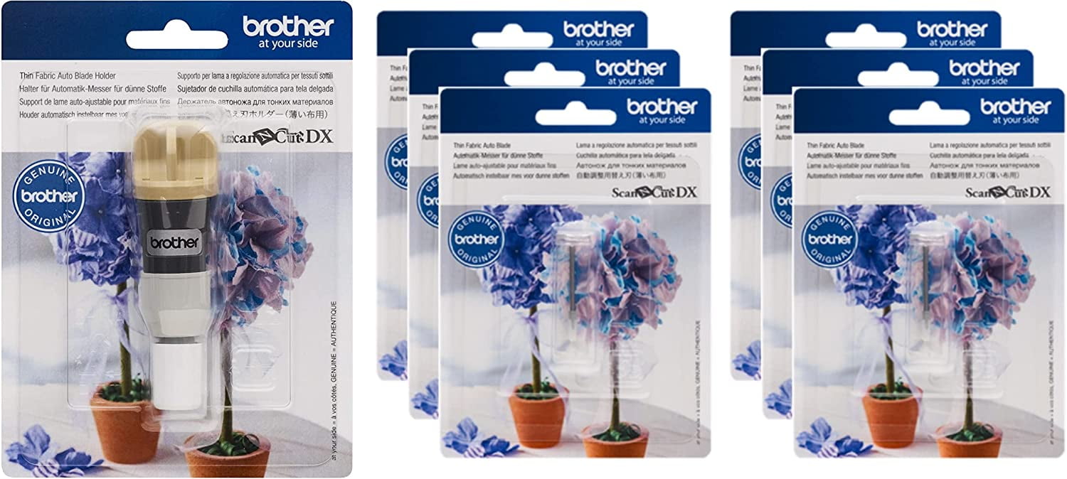 Brother ScanNCut DX Thin Fabric Auto Blade Holder CADXHLDQ1 and 6 CADXBLDQ1 Replacement Blades