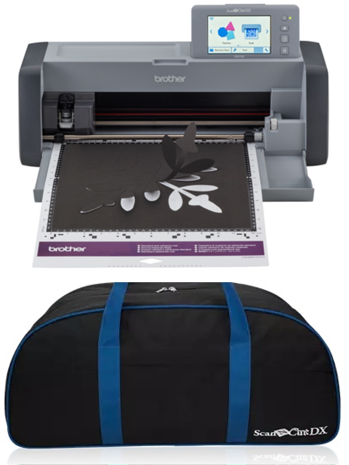 Brother ScanNCut SDX125EGY Electronic DIY Cutting Machine with Scanner Plus CADXDUFFLEG Duffle Bag