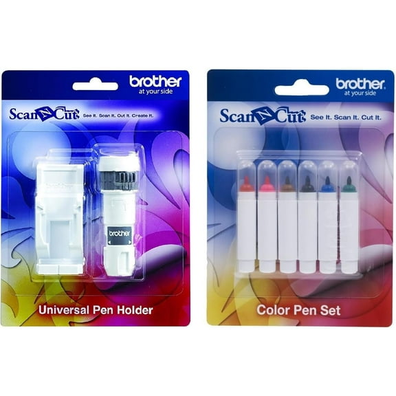 Brother ScanNCut Universal Pen Holder CAUNIPHL1 and 6-Piece Color Permanent Ink Pens CAPEN1