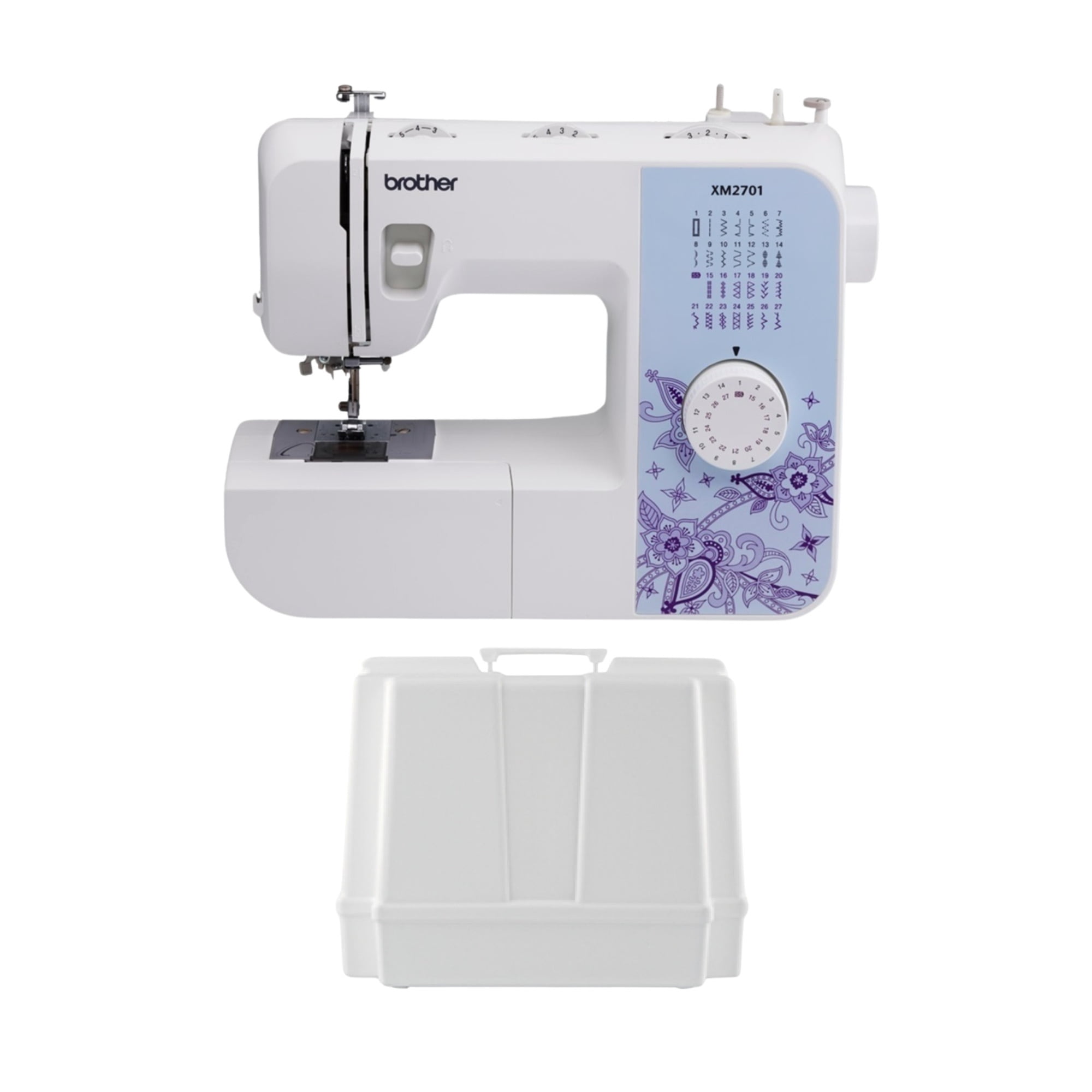 Brother Sewing Machine XM2701 Lightweight with 27 Stitches, 6 Included Sewing Feet and 5300A Sewing Machine Hardcase (Off-White)