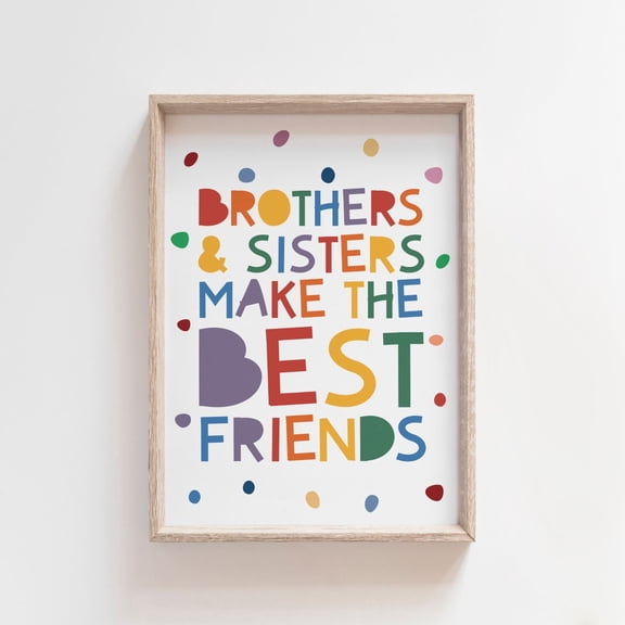 Brother Sister Playroom Wall Art for Shared Bedroom Decor