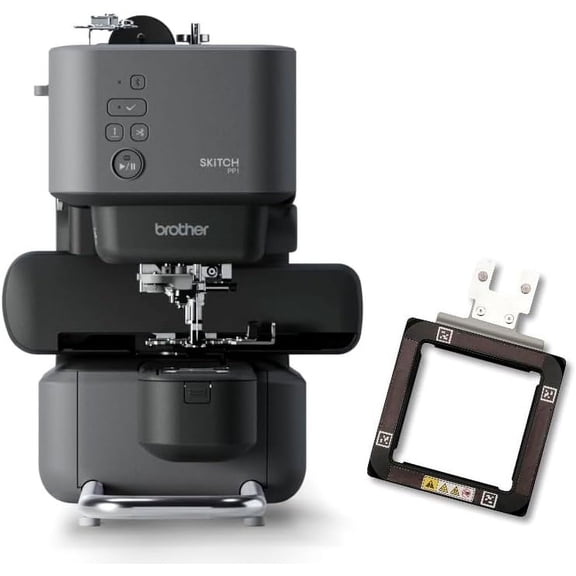 Brother Skitch Single-Needle Embroidery Machine and Magnetic Narrow Frame Attachment Bundle