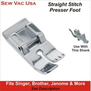 Brother Straight Stitch Presser Foot Part Number SA108 Silver Fits Models in Description