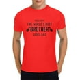thumbnail image 1 of Brother T Shirt, World's Best Brother T Shirt，Birthday Day Gifts, Funny Fathers Day Gift for Brother, Red, 1 of 5