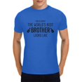 thumbnail image 1 of Brother T Shirt, World's Best Brother T Shirt，Birthday Day Gifts, Funny Fathers Day Gift for Brother, Royal Blue, 1 of 5