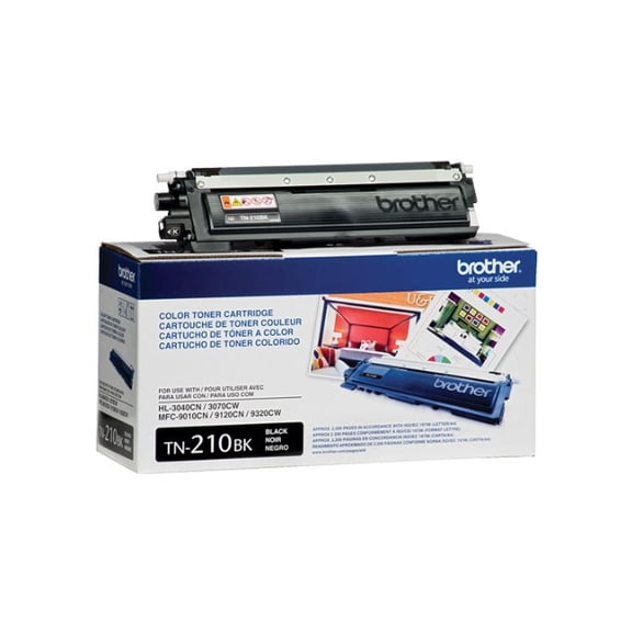 Brother TN-210BK Genuine Standard Yield Black Toner Cartridge Up to 2,200 Pages, Sold without Manufacturer Warranty