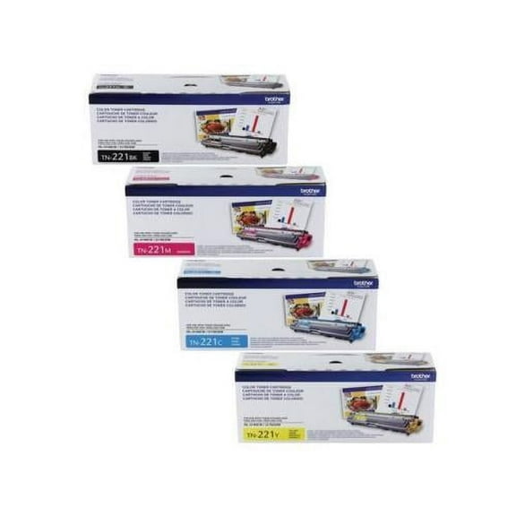 Brother (TN-221) Black, Cyan, Magenta, Yellow Standard Yield Toner (4) pack