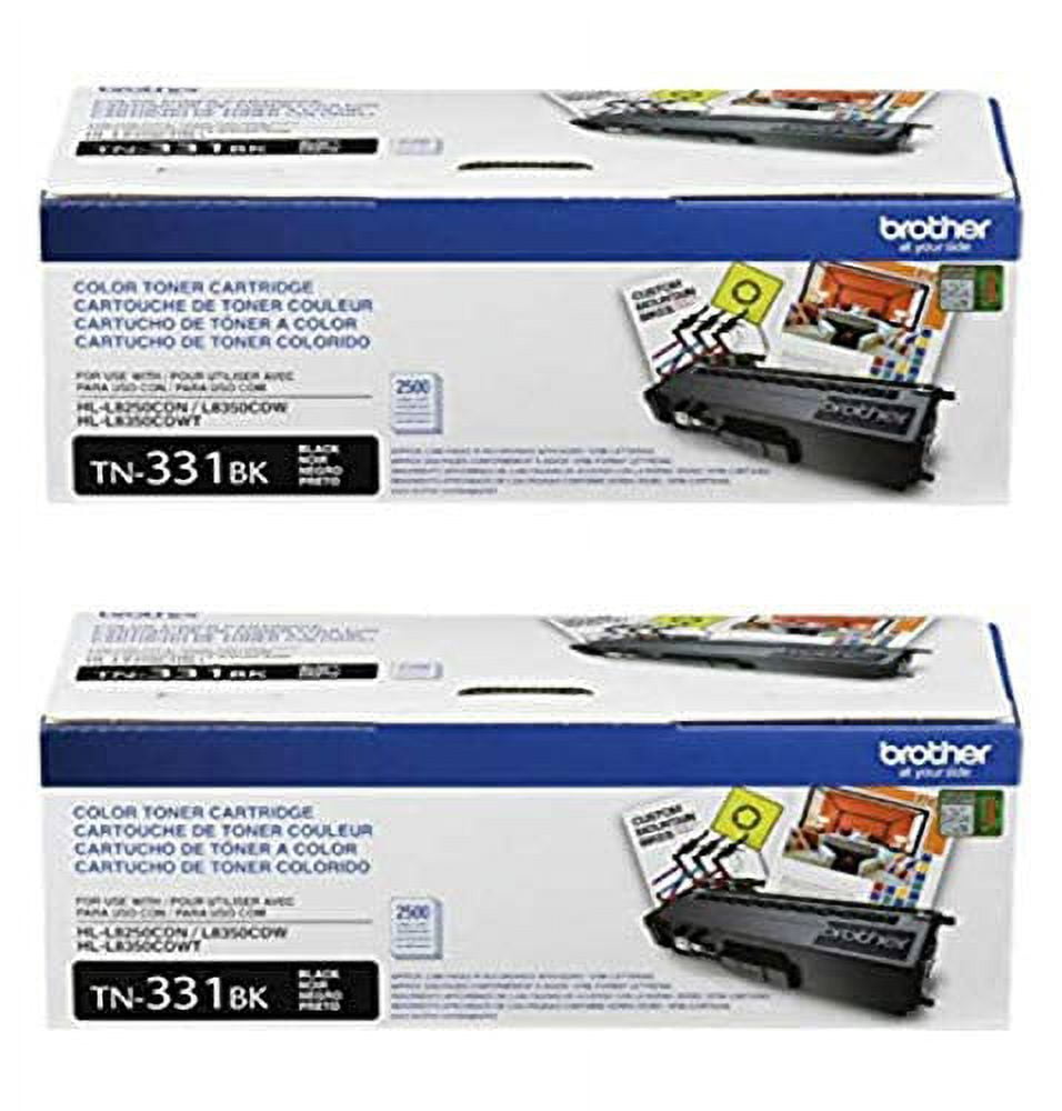 Brother TN-331BK (TN331BK) Black Toner Cartridge Black 2-Pack - Walmart.com