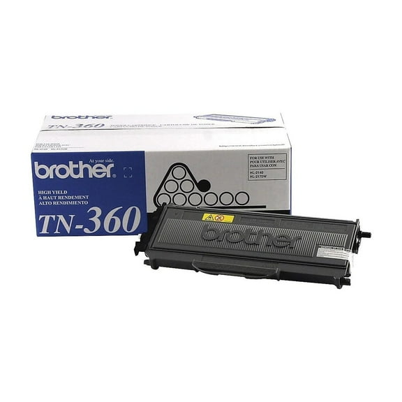 Brother TN 360 Black Toner Cartridges High Yield 2/Pack (TN-3602PK) 908905