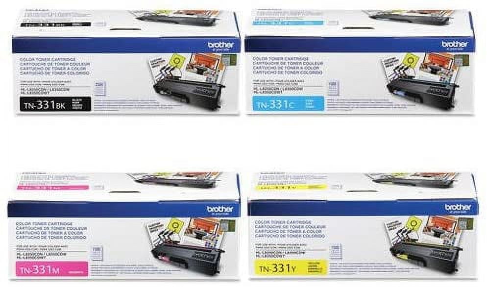 Brother TN331BK, TN331C, TN331M, TN331Y Black, Cyan, Magenta and Yellow ...