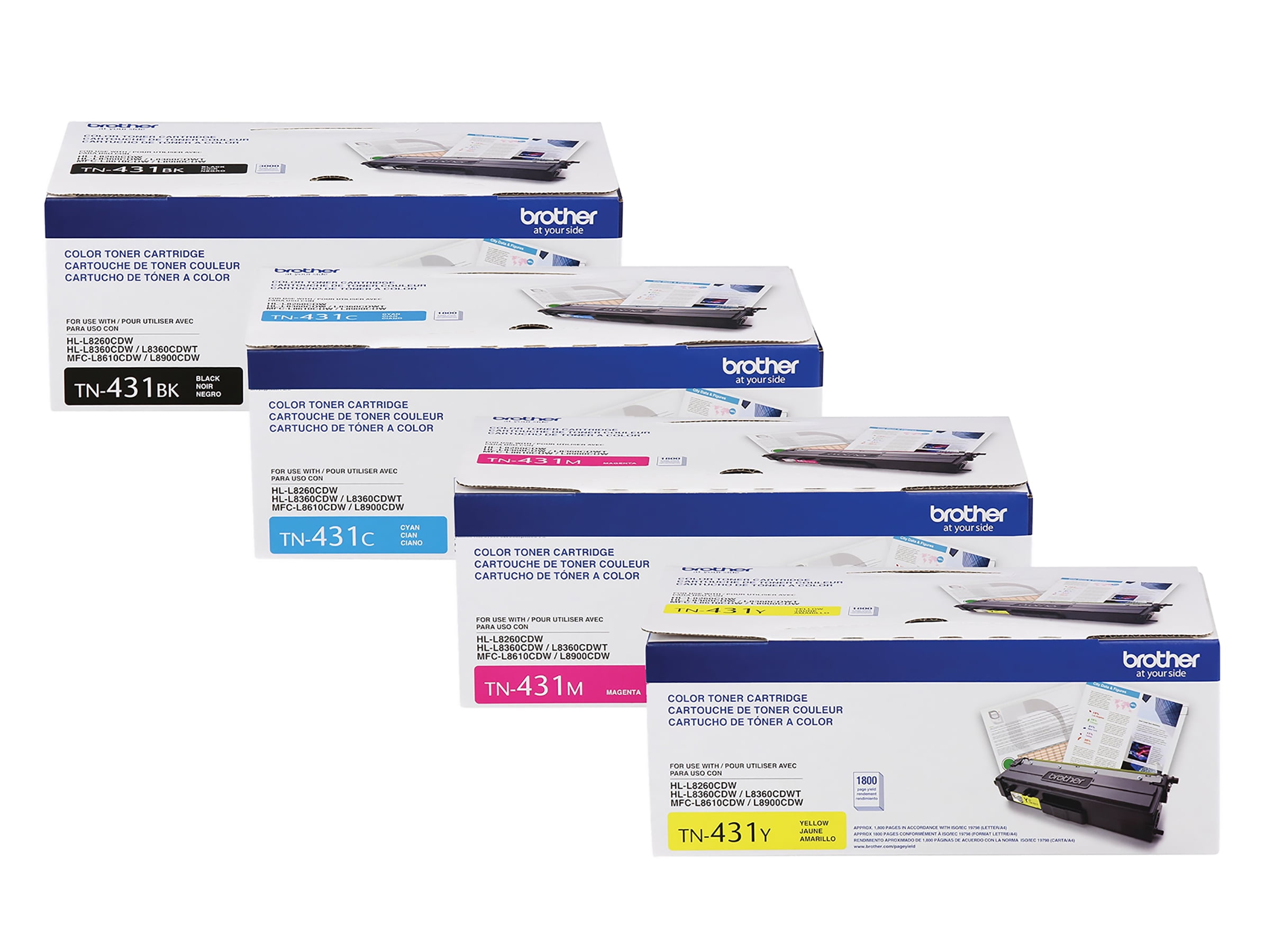 Brother TN431 BK/C/M/Y Toner Combo (4) Pack