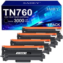 TN760 Toner Cartridge Compatible Replacement for Brother TN-760 TN730 – Works with HL-L2350DW HL-L2390DW HL-L2395DW HL-L2370DW MFC-L2710DW MFC-L2750DW DCP-L2550DW (High Yield Black, 4 Pack)