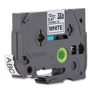 Brother Genuine P-touch TZE-FX231 Tape, 1/2" (0.47") Wide Flexible-ID Laminated Label Maker Tape, Black on White, 0.47 in. x 26.2 ft. (12mm x 8M), TZEFX231