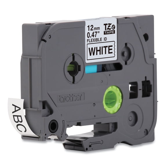 Brother Genuine P-touch TZE-FX231 Tape, 1/2" (0.47") Wide Flexible-ID Laminated Label Maker Tape, Black on White, 0.47 in. x 26.2 ft. (12mm x 8M), TZEFX231