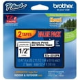 thumbnail image 1 of Brother TZE2312PK 1/2-inch Standard Laminated P-Touch Tape, Black on White, 26.2 Feet (2-Pack), 1 of 4