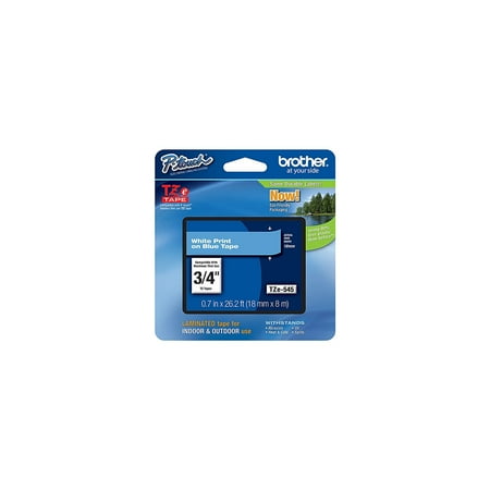 Brother TZE545 18mm (3/4") White on Blue Laminated Tape (8m/26.2')