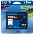 thumbnail image 1 of Brother  TZe Standard Adhesive Laminated Labeling Tape  1w  White on Black, 1 of 1