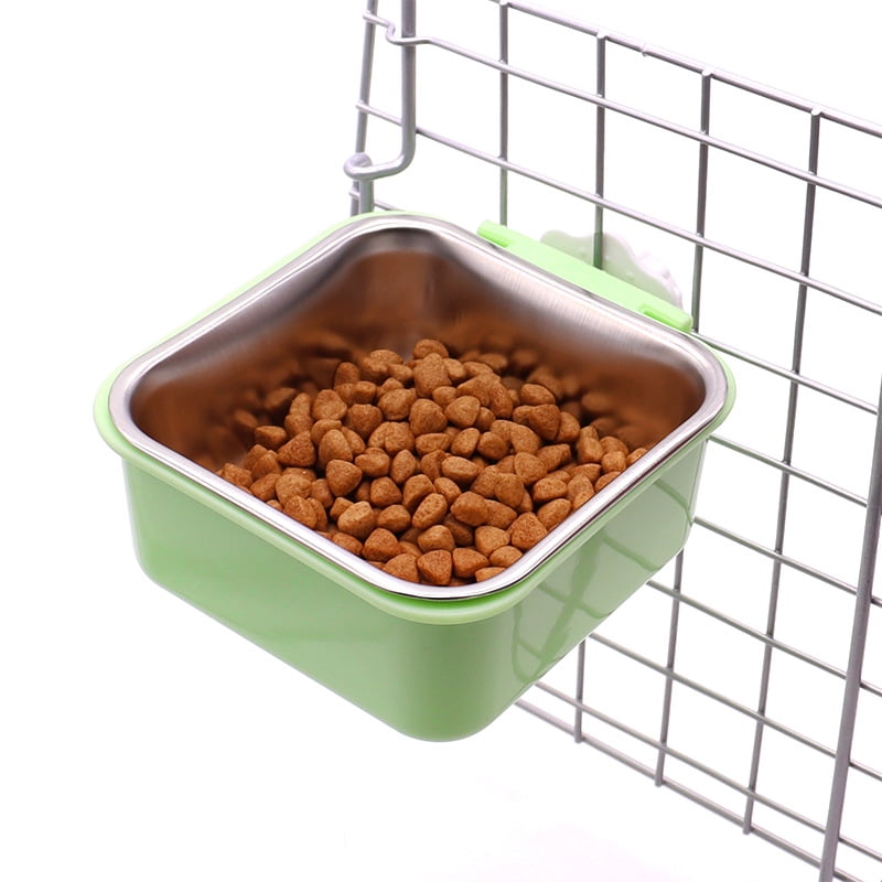 Brother Teddy Dog Crate Bowl for Cage, Detachable Stainless Steel Pet