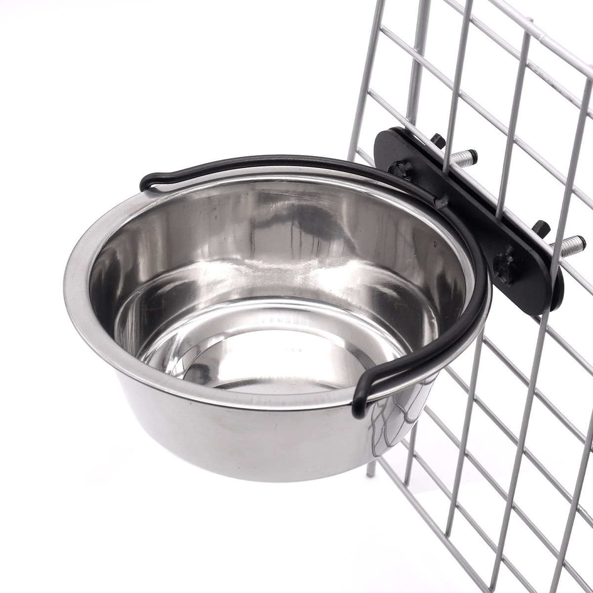 Brother Teddy Pet Dog Food Water Bowl for Cage, Stainless Steel Non