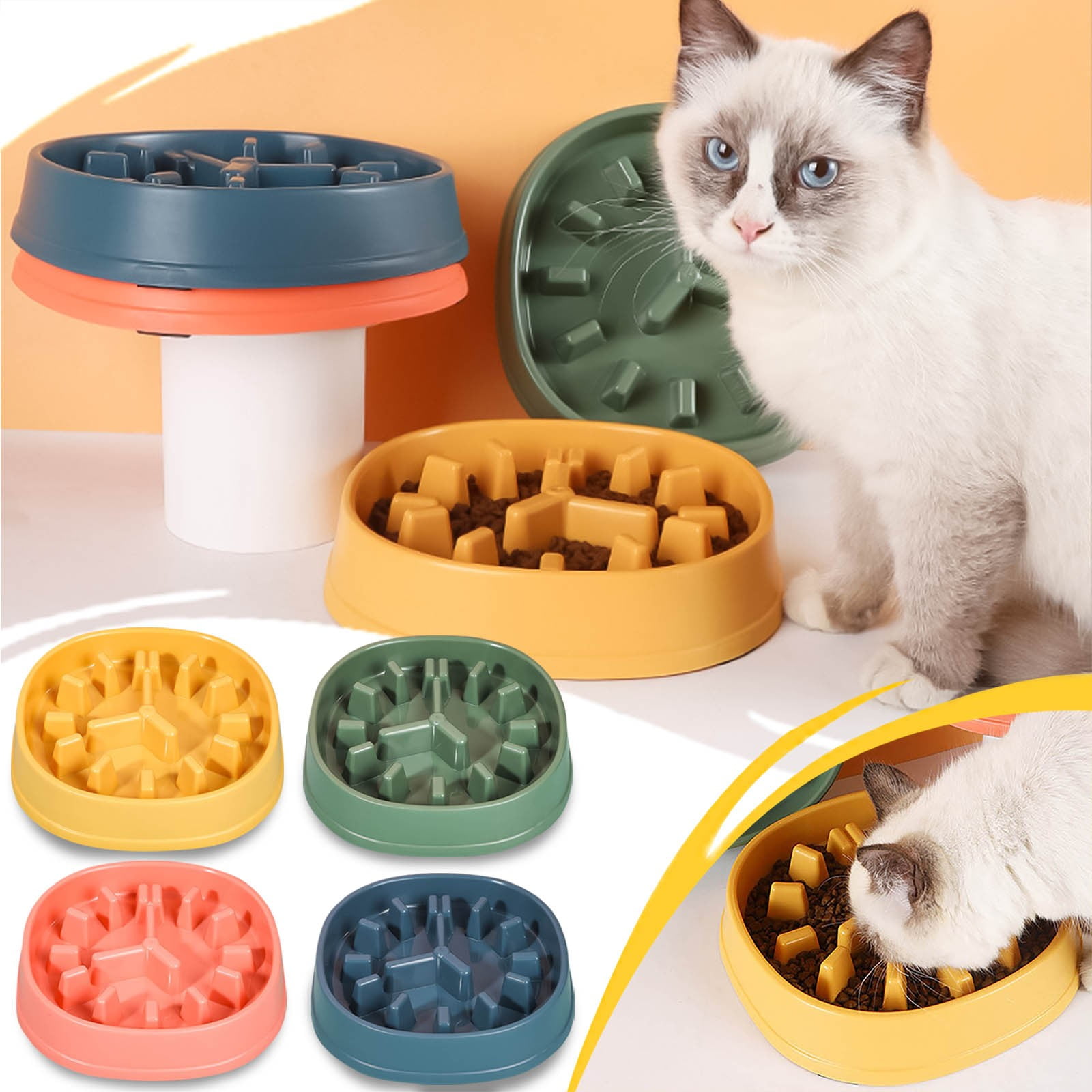 Brother Teddy Slow Feeder Dog Bowls,AntiChoking Puzzle Dog Food Bowls